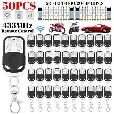 2-50pcs 433MHz Remote Control Universal Garage Remote 4 Buttons Duplicator Controller Replacement