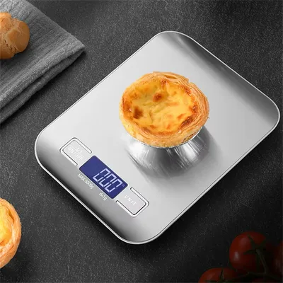 5kg/10kg 1g Portable Kitchen Scale Coffee Electronic Scale Stainless Steel Surface LCD Backlit