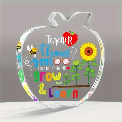 1pc Teacher Appreciation Gifts for Women Thank You for Helping Me Grow & Learn Paperweight End of