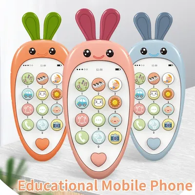 Baby Cell Phone Toy with Early Education & Music, Learning Educational Fake Phone for Kids, Sensory