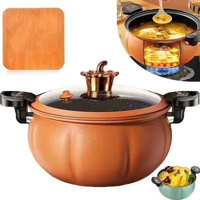 8L Pumpkin Micro Pressure Pot New Home Type Soup Pot Multifunctional Non Stick Pot Gas Stove