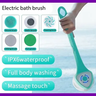 Auto Rotating Electric Waterproof Massage Shower Brush Multi-function Silicone Massage Bath Brush