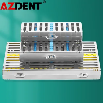 Azdent Dental Sterilization Rack Surgical Autoclavable Sterilization Box Dental Cassette File Burs