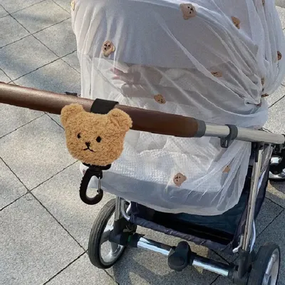 Bear Baby Stroller Accessories Hook Pram Magic Sticker Clip Cart Organizer Pram Hook Pushchair
