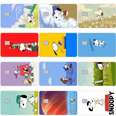 New 1pc Snoopy Kawaii Credit Debit Bank Card Star Laser Skin Stickers Anime Boys Girls Diy Mate Film Tape Skin Decal Gifts Toys