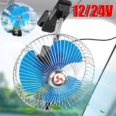 Car Fan Truck Vehicle 12/24V Clip On Fan Air Circulator Ventilator Portable Mini Fan Low Noise