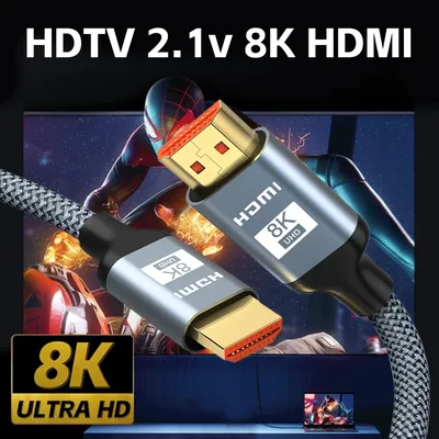 0.5-1.5M HDMI 8K Cable 60HZ 2.1V 4K 144HZ 3D TV High Speed for Computer Monitor Projector PS Game