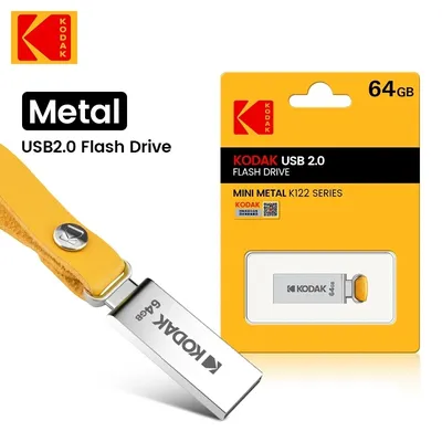 KODAK USB2.0 Flash Drive 128GB 64GB Pendrive 32gb Metal Memory Stick With leather strap Pen Flash