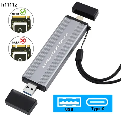 M.2 NVME SSD Case External Enclosure USB3.1 Type-A + USB 3.2 Gen 2 Type C 10G M2 M-KEY NVME to USB