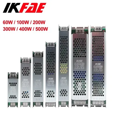 12V 24V LED Power Supply 60W 100W 200W 300W 400W 500W Ultra Thin AC/DC Transformer LED Driver