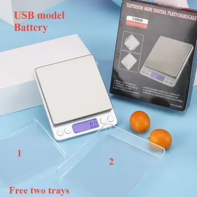 Digital Kitchen Scale 3000g/ 0.1g USB Rechargeable Mini Jewelry Pocket Scale for Home Use With 2