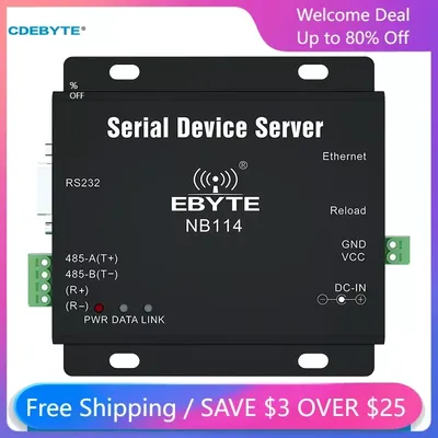 UART RS485/RS232/RS422 to Ehernet Modem NB114 DNS MQTT TCP UDP ModBus Gateway Long Distance Fixed