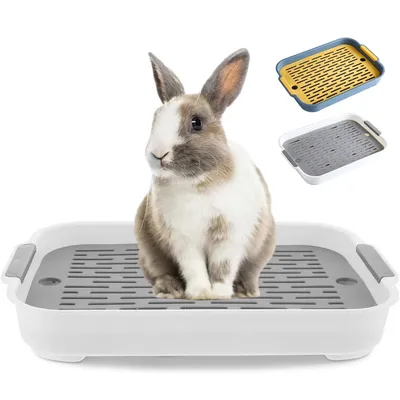 1pc Rabbit Litter Box Small Pet Toilet Tray Bunnie Corner Toilet Box For Ferret Hamster Dragon Cat