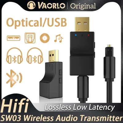 Bluetooth Audio Transmitter USB Optical Dual Stream Multi-point Low Latency Stereo Music Wireless