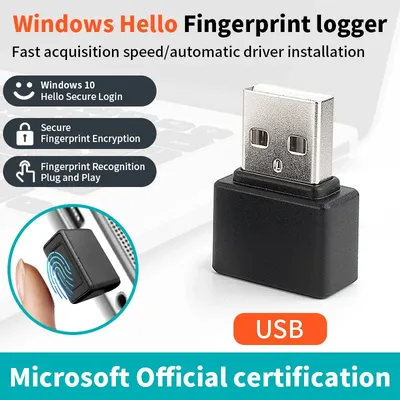 Mini USB Fingerprint Recognition Device Biometrics Security Key PC Laptop Windows 10 11 Hello