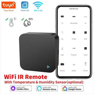 Smart Remote WiFi IR Blaster for TV Air Conditioner Thermometer Hygrometer Compatible with Alexa