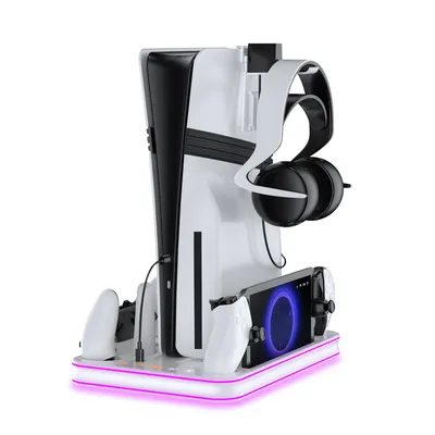 STORM WYRM For PS5 Slim/Pro Console Multi-function Cooling Storage Stand with Headset Hanging