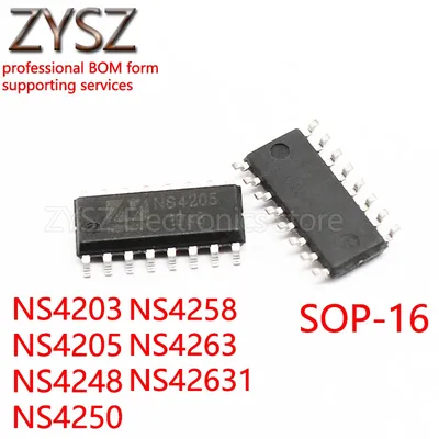 1PCS NS4203 NS4205 NS4248 NS4250 NS4258 NS4263 NS4268 SOP16 Class D 3W Dual Channel Stereo Headset Amplifier