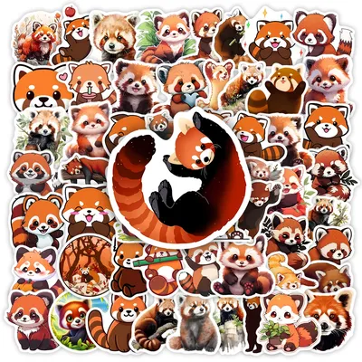 Aesthetic Cute Red Panda Ailurus Stickers Art Clipart DIY Gift Toys Decal for Laptop Phone Decorative Luggage Bottles Waterproof