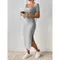 Maternity Dresses Hot Fashion Square Neck Side Knit Solid Color Clothes Pregnant Women Short-sleeved