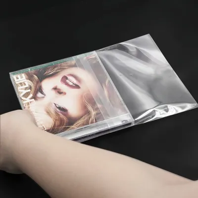 50pcs Horizontal CD Protect Outer Bag Transparent Regular CD Bag Dust&Moisture Proof Adhesive Flat