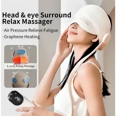 Air Pressure Head Massager Electric Head Eye Massager Graphene Heating Eye Hot Compress for Relax
