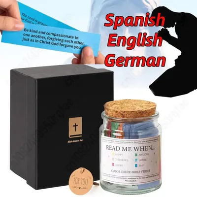Bible Verses in A Jar Bible Verse Jar Spanish English Christian Scripture Prayer Hope Jar for
