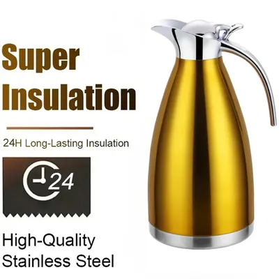 2L Large Double Layer Stainless Steel Super Insulation Bottle Home Thermal Flask Kettle Tea Coffee