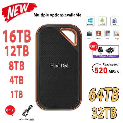 Original E81 Portable SSD 1TB ssd External Hard Drive 2TB SSD Type-C USB 3.1 M.2 for