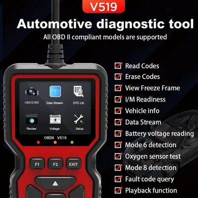 New OBD2 V519 Scanner Live Data Professional Mechanic OBDII Diagnostic Code Reader Tool for Check