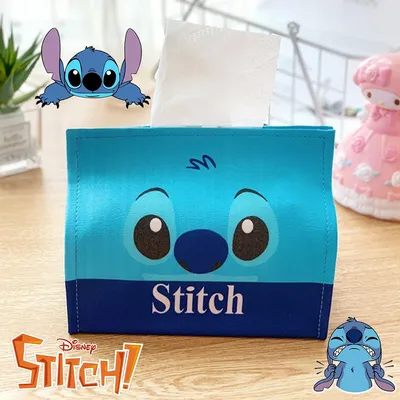 Disney Stitch Tissue Box Paper Tissue Dispenser Tissue Box Baby Wipes Box Home Car Organizer Pouch