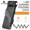 WEST BIKING Bicycle Folding Chain Lock Anti Theft Combination Lock Heavy Duty Safety Motorcycle MTB Road Cycling Electric Lock