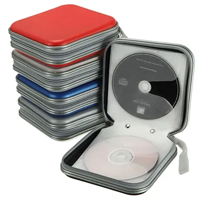 Portable CD Holder Case 40pcs Capacity Disc CD DVD Wallet Storage Organizer Case Holder Square