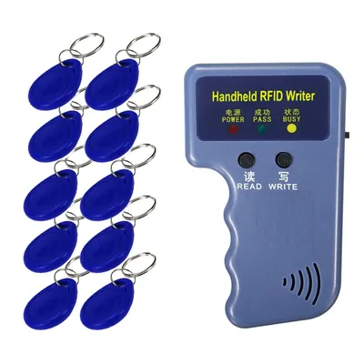 Repetitive Handheld 125KHz EM4100 5200 RFID ID Card Writer Copier Duplicator Programmer + 2pcs T5577