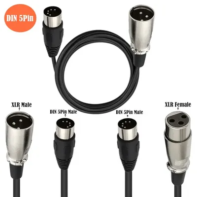 MIDI to XLR Adapter Cable,DIN 5 Pin to XLR 3 Pin Audio cable for Match music instruments or cables