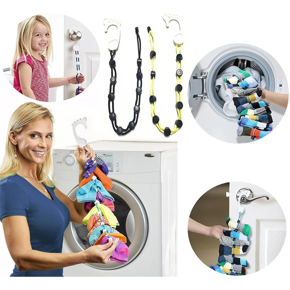 Socks Drying Rope Storage Laundry Divider Organizer Saver Drying Clothesline Rope Washing Machine Drying Socks Line Laundry Tool
