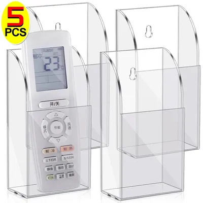 5/1PCS Wall Mounted Storage Rack Acrylic Air Conditioner Remote Control Holder Multi-function