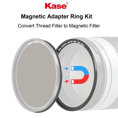 Kase Magnetic Lens and Filter Adapter Ring Kit - Convert Thread Screw-in Filter to Magnetic Filter