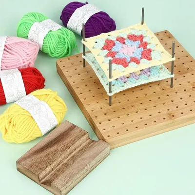 Wooden Blocking Board Granny Square Crochet Board Mat Blocking Board holey board For Knitting