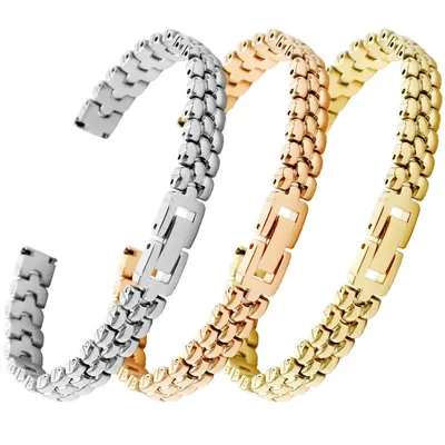 Stainless steel watchband 6mm 8mm 10mm silver golden bracelet Replacement strap for size dial