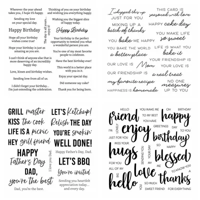Birthday Sentiments Stamp and Cutting Dies Bake Sentiments Clear Stamps For DIY Scrapbooking