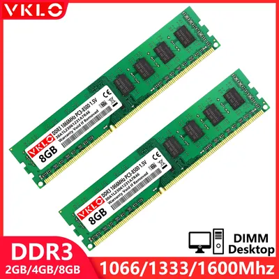 DDR3 2GB 4GB 8GB Desktop Memory RAM PC3 1066 1333 1600Mhz 1.5V 240Pin 8500 10600 12800 Intel and AMD