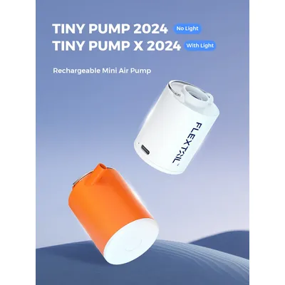 FLEXTAILGEAR TINY PUMP X 2024 - 47g Rechargeable Mini Air Pump with Camping Light for Pool Floats
