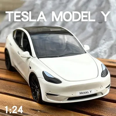 1:24 Tesla Model Y Model 3 Model S Metal Alloy Diecast Toy Car Model Sound And Light Children's Toy