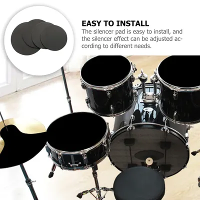 4Pcs Drum Mute Pad Snare Drum Practice Rubber Foam Pad Jazz Drum Mute 12 Inch 13 Metronome Muffler