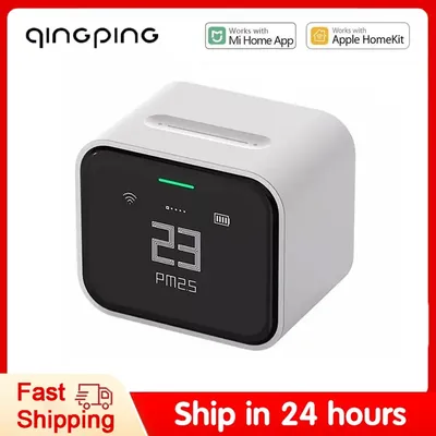 Qingping Smart Air Detector Lite CO2 PM2.5 PM10 Temperature Humidity Monitor Touch Screen Work With