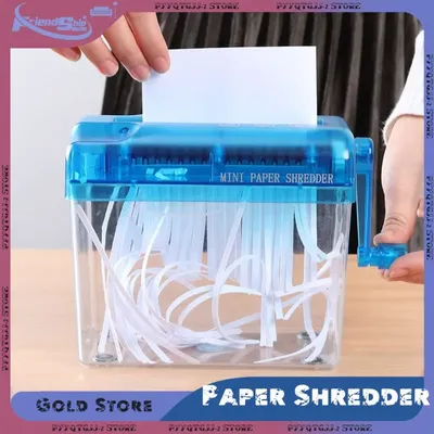 Hand Crank Paper Shredder Mini Documents Paper Cutting Tool Portable Receipts Ticket Bill Cutting