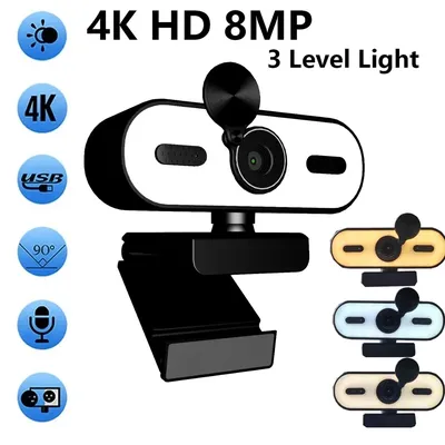 4K 2K Mini Webcam 1080P HD for PC Laptop Autofocus 30 FPS USB Webcam with Noise-Reducing Mic&Privacy