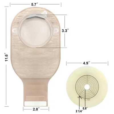 70mm 10pcs Bags+5/10pcs Barriers Ostomy Supplies Colostomy Bags Two Piece Drainable Pouches with