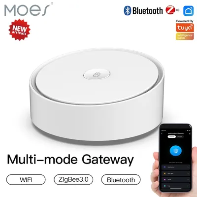 MOES Tuya Multi-mode Gateway ZigBee WiFi Bluetooth Mesh Hub Smart with Life APP Wireless Remote